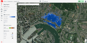 Screenshot of N&S flood risk modelling map of Rotterdam