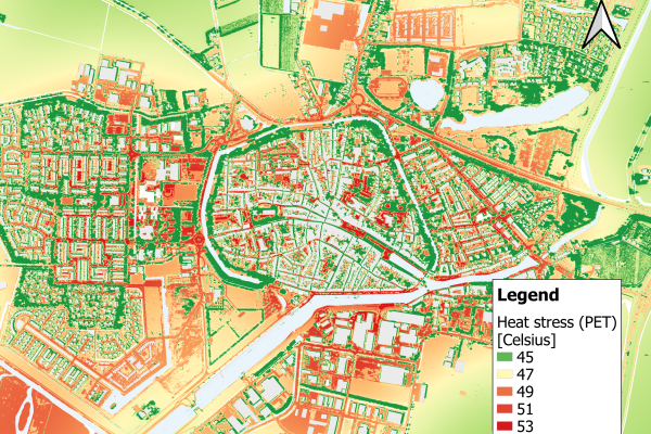 Heat stress map of Zierikzee in Zeeland